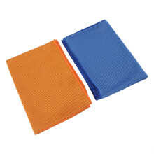 2 pièces serviettes essuie-sueur 90 x 30 cm bleu/orange
