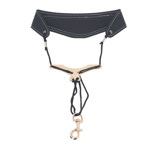 Saxophon-Nackengurt Y-Form Leder/Metall, Schwarz 2