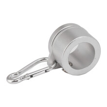 2 Stück G3/4 Flaggenmastringe Aluminiumlegierung 360 Drehbar Anti-Einwicklung drehbarer Flaggenmastenhalter Clip-Kit Silber
