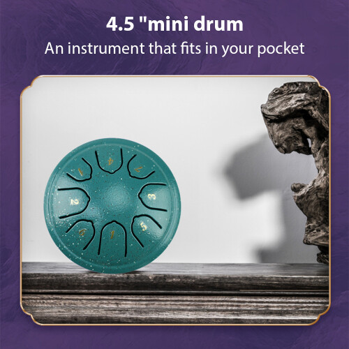 Tambour à langue 8 notes 4 po en C – Violet/Vert 1
