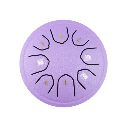 Tambour à langue en acier 4,0 pouces 8 notes clé C violet 2