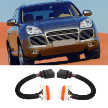 2 Stück Xenon Scheinwerfer Kabelbaum Links Rechts mit Stromkreisschutz 95563123910 für Cayenne 2003 bis 2006