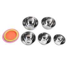 5 pezzi di ciotole impilabili per mescolare con coperchi-18-26 cm,1,4-4,1 L