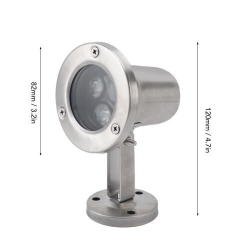 Luce LED per stagno da 3W SS IP68 120mmx82mm Bianco caldo 1