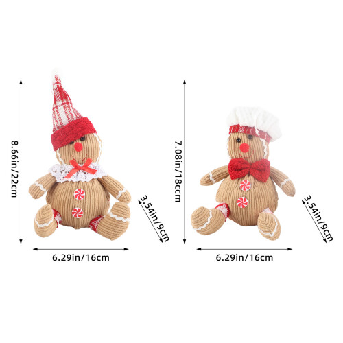 Lebkuchen-Plüschtier – Weihnachtsdekoration, 12 cm Lebkuchenmann Doll 2