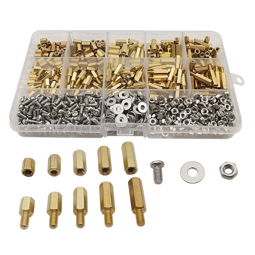 Kit de espaciadores hexagonales de latón M3 con tornillos, 910 piezas 2