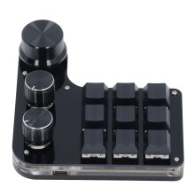 Mini clavier macro USB avec stockage intégré, 9 touches rouges