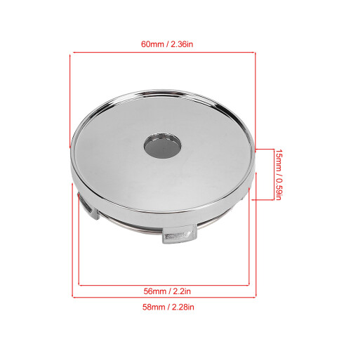 4 pièces de capuchons centraux de roue de 60 mm avec trou électroplaqués 1