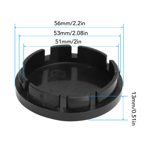 Capuchons centraux de moyeu de roue 56 mm - 4 pièces - noir 1