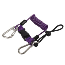 Taucherhakenleine Edelstahl Flexible Anti-Verlust Tauchkamerakette Riffhaken Springleine Lila