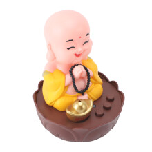 Statua del Buddha Felice con Musica 9x9x11,5 cm Giallo 500 mAh