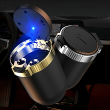 Cendrier de voiture avec couvercle à LED bleue 100x70x48mm 95g