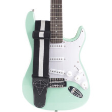 Elastischer Gitarrengurt mit Mikrofasleder-Kopf, verstellbar bis zu 87 Zoll