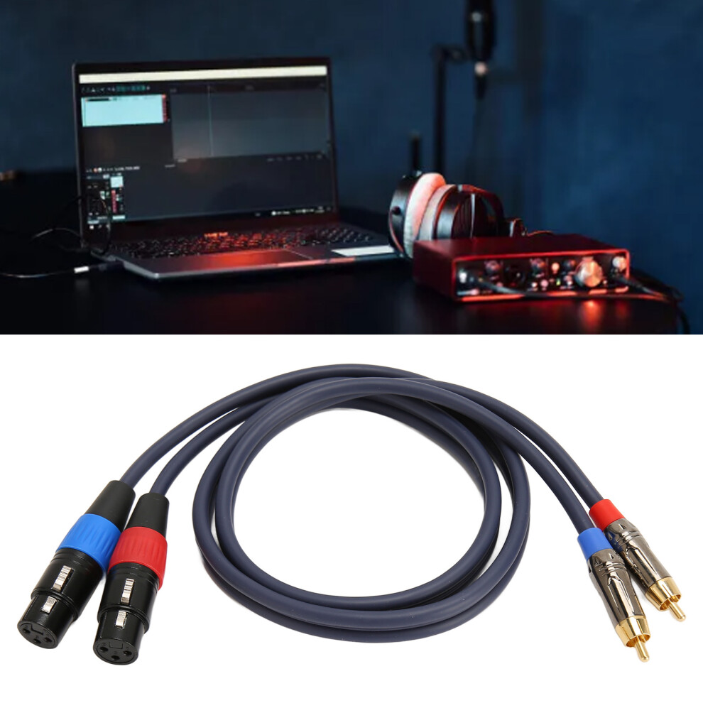 Xlr To Rca Cable 1M 3.3Ft Dual Xlr Female To Rca Male Plated Hifi Audio Gold 5011335408862