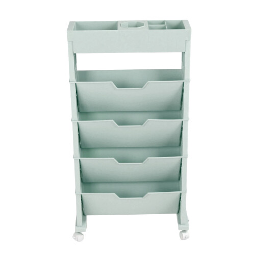 Multi-Layer Blue Mobile Bookcase, 78.5x12x39.5cm, Large Capacity
