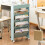 Multi-Layer Blue Mobile Bookcase, 78.5x12x39.5cm, Large Capacity 4