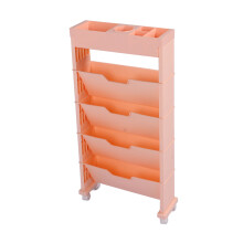 Large Pink Multi-Layer Movable Book Storage Shelf - 78.5x12x39.5cm