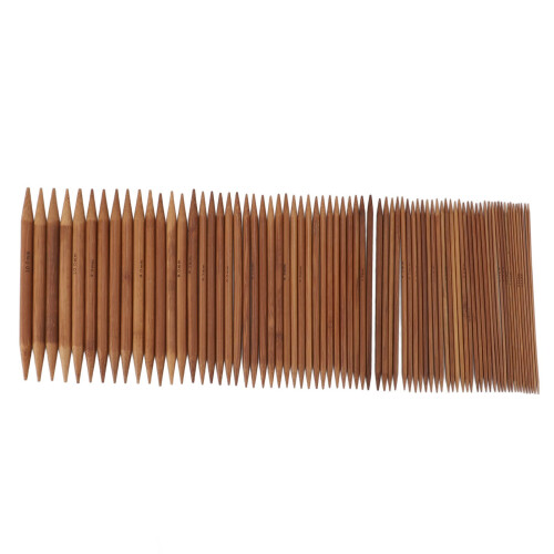 75P Conjunto de agujas de bambú carbonizado DPN 2.0-10.0mm 5.9in 2