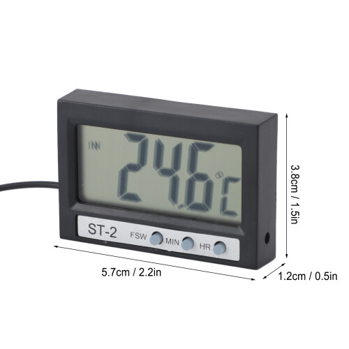 Kfz-Thermometer digital ABS schwarz 5.7x3.8x1.2cm 1