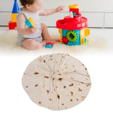 Kid Burrito Teppich - Waschbarer Baby-Teppich, Flauschig und Rund, Beidseitig Plüsch, Dengan Lebensmittelmuster, Heimdekoration, 160 x 160