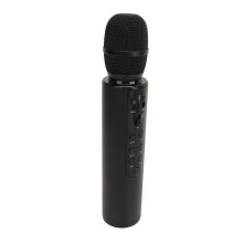 Kabelloses Kondensator-Mikrofon mit Doppel-Speakern, tragbares Karaoke-Mikrofon, Bluetooth-Sänger-Mikrofon für Zuhause, Schwarz