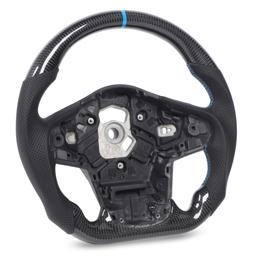 Carbon Fiber Steering Wheel With Perforated Leather & Stitching For Gr Supra A90 J29 2020-2024 Blue 4991335422208
