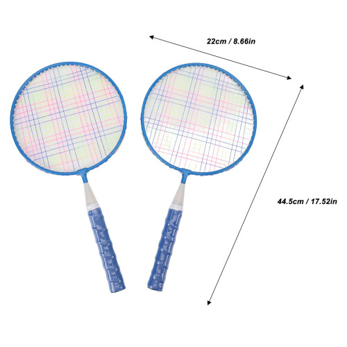 Set di racchette da badminton per bambini, 2 pezzi, blu metallico 1