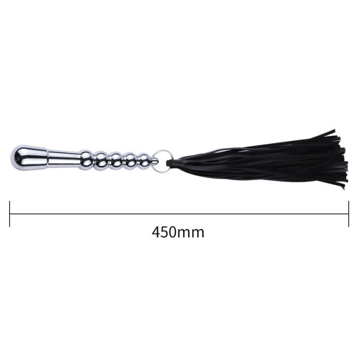 Black 45cm Whip Design Anal Plug for Enhanced Couples Play 1