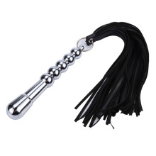 Black 45cm Whip Design Anal Plug for Enhanced Couples Play