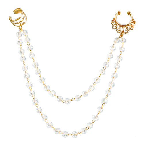 ZW434 Gold-Nasenring mit Kette, Einheitsgröße 2