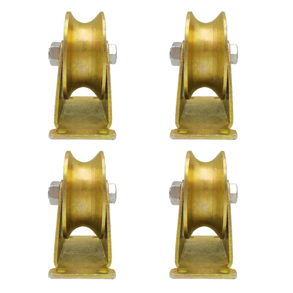 U-Shaped Grooved Wheel For Inverted Rails Rigidor High-Performance For Barn Doors And Carts Wire Rope Rail 4-Pack 77Mm 3In 6276012241463