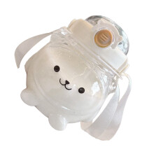 Süßer Panda 1000 ml Wasserflasche mit klarem weißen Trinkhalm