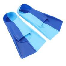 2 Stück Blaue Silikon-Schwimmflossen, Rutschfeste Taucher- und Brustflossen XL