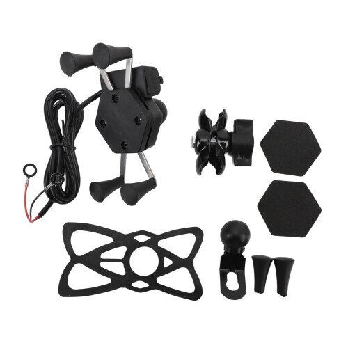 Support de téléphone pour moto Type X 12-24V USB 5V-2A 1