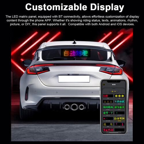 Matrice LED 16x32 noire IP65 télécommande Bluetooth couleur complète 1