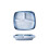 Divided Ceramic Dinner Plate Square Shaped 2-Pack Lunch Plate Salad Plate Tableware Set 1