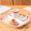 Divided Ceramic Dinner Plate Square Shaped 2-Pack Lunch Plate Salad Plate Tableware Set 3