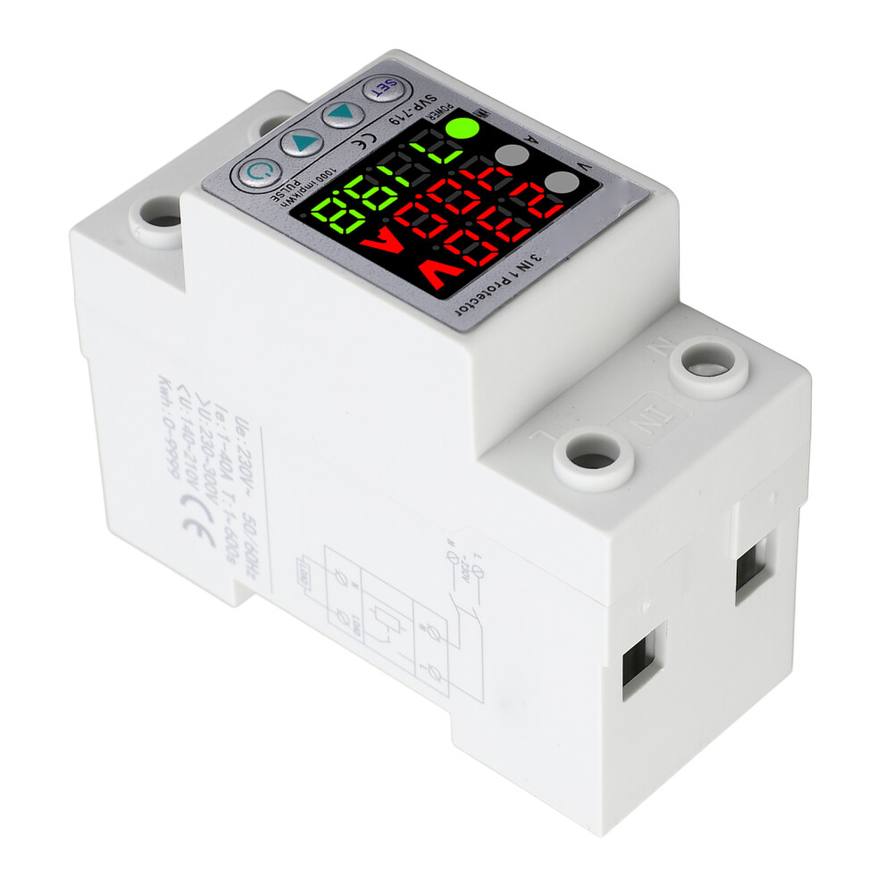 Adjustable Voltage Protector, Self Resetting, 230V, 40A, Power Display 4681335434317