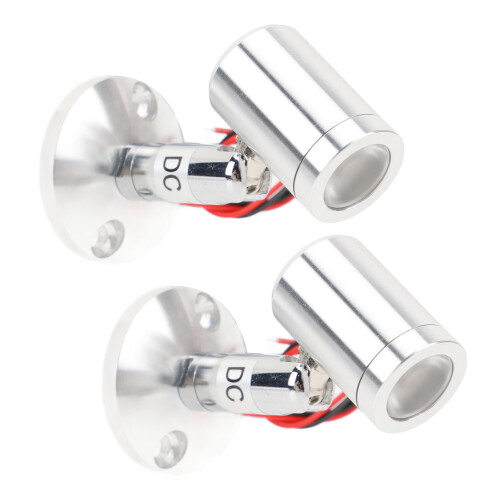 Foco LED de 12 V DC ajustable con base de 35 mm plateado