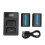 2x batterie de caméscope 1800 mAh de type M NP FM50 + base 15