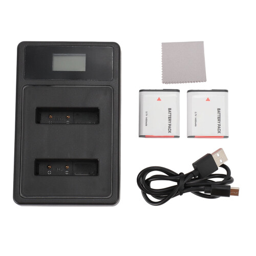Batteria in ABS da 1400 mAh, 3,7 V, per NP BG1/FG1, nera. 1