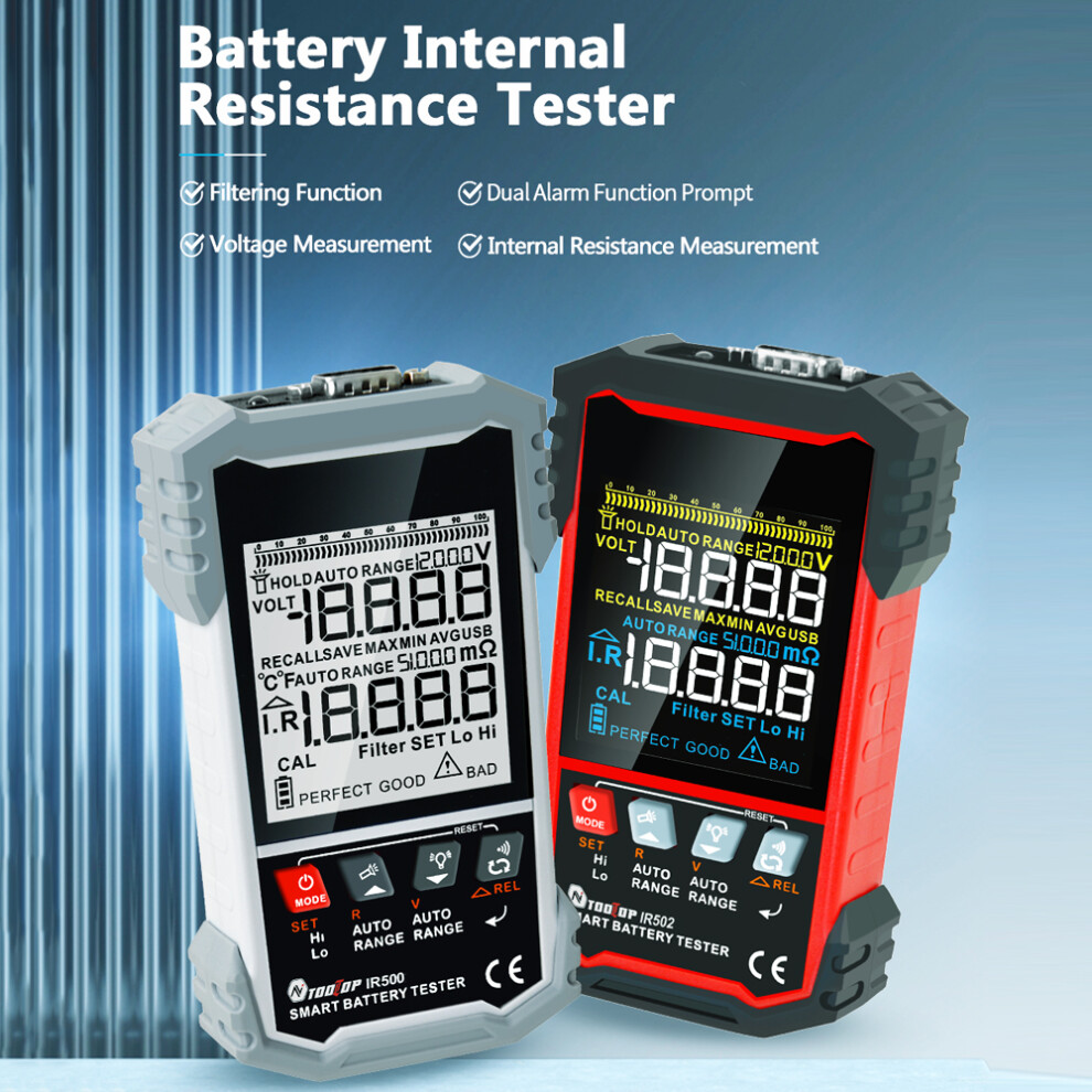 Battery Internal Resistance Tester Ir500/Ir502 3.2-Inch, 1250Mah, Color Display 7671335440194