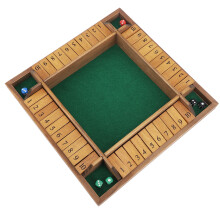 4-Spieler Shut The Box Spiel Interaktives endloses Spaß Pub Brettspiel Shut The Box Brettspiel mit 8 Würfeln
