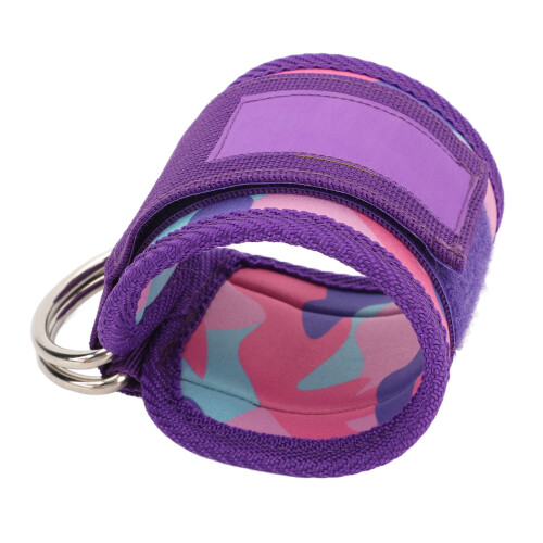 Fascia per caviglia viola con doppio anello a D, regolabile
