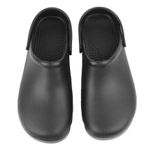 Damen Herren Wasserdichte Dicke Sohle Kochschuhe EVA Atmungsaktiv Rutschfeste Geschlossene Zehen Arbeitsschuhe für Hotel Schwarz XL