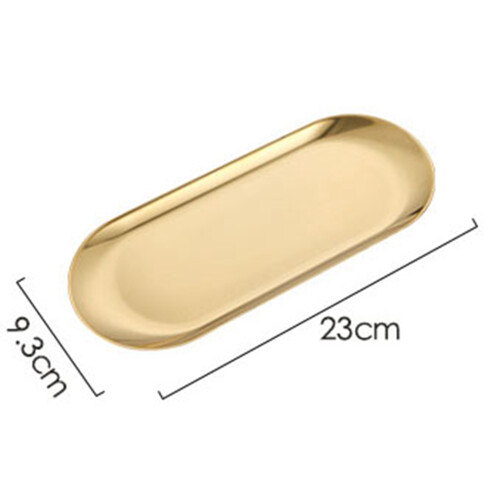 201 Ovales Tablett Gold, Medium, mit flachem Boden 23  9,3 cm 1