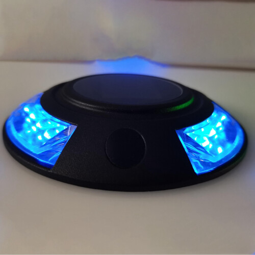 Riflettore stradale solare 800 mAh 12 LED Blu alluminio 2