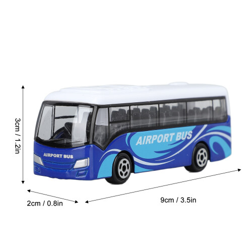 Modèle de bus en alliage 9x3x2 cm figurine réaliste bleue 1