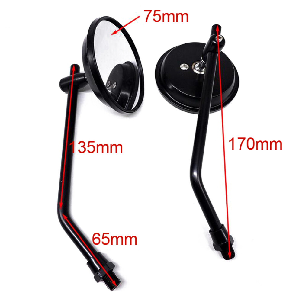 Sturdy Iron Frame 360 Rotating Convex Mirrors For M10 Motorbikes & E-Bikes 7891335452380