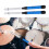 Durable ABS Nylon Jazz Drumstick Brushes - 1 Pair in Blue White 15